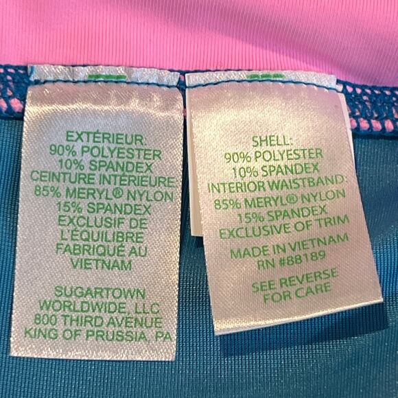 Lilly Pulitzer Weekender Velvet Leggings Blue Size XXL High-Rise Crop UPF 50+ - Picture 9 of 10